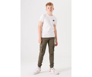 Cargohose GARCIA, Mädchen, Gr. 176, N-Gr, grün (deep army), Web, Obermaterial: 80% Baumwolle, 18% Polyester, 2% Elasthan, unifarben, regular fit knöchellang, Hosen Cargohose, mit Cargo Taschen, for Bo