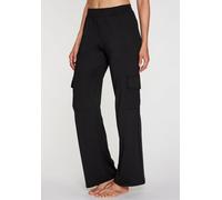 Cargohose H.I.S, Damen, Gr. 32/34, N-Gr, schwarz, Obermaterial: 90% Polyester, 10% Elasthan, unifarben, Basic, bequem lang, Hosen Cargohose, mit 6 praktischen Taschen, Loungewear (81501855-32) schwarz