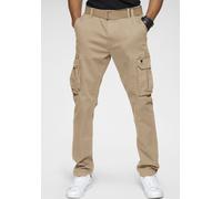 Cargohose H.I.S, Herren, Gr. 33, N-Gr, beige, Web, Obermaterial: 98% Baumwolle, 2% Elasthan, unifarben, regular fit lang, Hosen Cargohose (67532330-33) beige