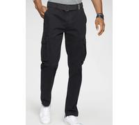 Cargohose H.I.S, Herren, Gr. 36, N-Gr, schwarz, Web, Obermaterial: 98% Baumwolle, 2% Elasthan, unifarben, regular fit lang, Hosen Cargohose (65354868-36) schwarz