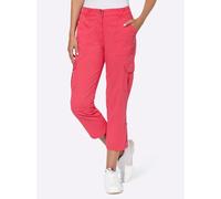 Cargohose HEINE, Damen, Gr. 48, Normalgrößen, pink, 98% Baumwolle, 2% Elasthan, unifarben, 7/8-Länge, Hosen Cargohose (19728430-48) pink
