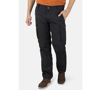 Cargohose HERO BY JOHN MEDOOX "Canvas Cargohose", Herren, Gr. 33, Länge 32, grau (schwarz asphalt), Twill, 65% Polyester, 35% Baumwolle, gerade lang, Hosen Cargohose, Cargo Hose Outdoorhose Casual Twi