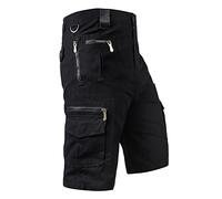 Cargohose Herren 3/4 Hose Cargo Shorts Männer Bermuda Shorts Multi Taschen Kurze Hose Baumwolle Arbeitshose Gummibund Lässig Leichte Sporthose Kurz Wanderhose Legere Alltägliches Standhosen