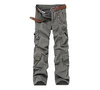Cargohose Herren Baggy Baumwolle Wanderhose Klassisch Einfarbig Arbeitshosen Männer Lang Universal Fit Cargohose mit Taschen Sommer Lässige Cargo Pants Strand Pumphose Gerades Bein Lange Sport Hose