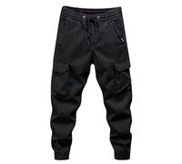Cargohose Herren Baggy Cargo Hose Freizeithose Herren Trainingshose Cargohose Herren Wandern Vintage Jogginghose Stretch Hip Hop Hose Straight Leg Trekkinghose Arbeitshosen mit Taschen