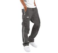 Cargohose Herren Baumwolle Loose Jogginghose Casual Jogger Hose mit Taschen Regular Fit Freizeithose Lange Einfarbig Arbeitshose Vintage Sporthose Trekkinghose für Männer Streetwear Haremshose