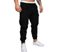 Cargohose Herren,Cargo Hosen Baggy Leicht Bequeme Lange Freizeithose Outdoorhose Sporthose Jogginghose Einfarbige Hose Männer Parachute Pants Elastischer Bund Arbeitshosen Rangerhose Kargo Hose Lang