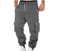 Cargohose Herren Einfarbig Arbeitshosen mit Kordelzug und Taschen Klassisch Outdoorhosen Casual Cargo Hosen Sommer Elegant Hose Bequeme Jogginghose Atmungsaktiv Freizeithose für Männer Arbeitshose