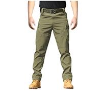 Cargohose Herren mit Taschen Hose Sommer Cargo Hosen Baggy Arbeitshosen Männer Sommerhose Bequeme Freizeithose mit Gummizug Einfarbig Pants Jogginghose Reisverschlusstaschen (Army Green,3XL)