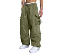 Cargohose Herren Oversized Vintage Weites Bein Sweathose Fallschirmhose Cargo Lange Hosen Streetwear Freizeithose mit Gummizug Baggy - Weite Hose Herren Hip Hop Y2K Jogginghose