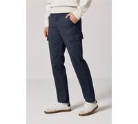 Cargohose STREET ONE MEN, Herren, Gr. 36, Länge 32, night blau, Web, 98% Baumwolle, 2% Elasthan, unifarben, straight fit lang, Hosen Cargohose, aus Baumwolle mit Stretchanteil (96144662-36) night blau