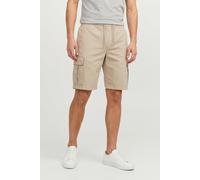 Cargohose JACK & JONES "JPSTCOLE DYLAN CARGO SHORTS MID", Herren, Gr. L, N-Gr, crockery, Web, Obermaterial: 98% Baumwolle, 2% Elasthan, unifarben, relaxed fit knöchellang, Hosen Cargohose (44831445-L)
