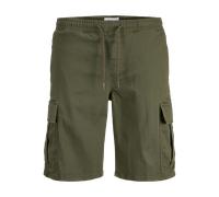 Cargohose JACK & JONES "JPSTCOLE DYLAN CARGO SHORTS MID", Herren, Gr. XL, N-Gr, olive night, Web, Obermaterial: 98% Baumwolle, 2% Elasthan, unifarben, relaxed fit knöchellang, Hosen Cargohose (8111992