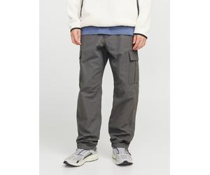 Cargohose JACK & JONES "JPSTKANE BARKLEY CARGO PANT NOOS", Herren, Gr. 33, Länge 32, grau (castlerock), Web, Obermaterial: 100% Baumwolle, unifarben, relaxed fit knöchellang, Hosen Cargohose (39303419