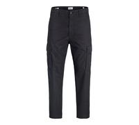 Cargohose JACK & JONES "JPSTKANE FRANK CARGO NOOS", Herren, Gr. 32, Länge 34, schwarz, Web, Obermaterial: 98% Baumwolle, 2% Elasthan, unifarben, relaxed fit knöchellang, Hosen Cargohose (62516633-32)