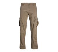 Cargohose JACK & JONES "JPSTKANE JJJONNIE CARGO", Herren, Gr. 28, Länge 30, braun (morel), Web, Obermaterial: 98% Baumwolle, 2% Elasthan, unifarben, loose fit knöchellang, Hosen Cargohose (65249622-28