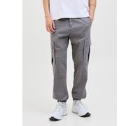 Cargohose JACK & JONES "JPSTKANE JJJONNIE CUFFED CARGO", Damen, Gr. 30, Länge 34, grau (castlerock), Web, Obermaterial: 98% Baumwolle, 2% Elasthan, unifarben, loose fit knöchellang, Hosen Cargohose (8
