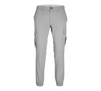 Cargohose JACK & JONES "JPSTMARCO JJJOE CUFFED", Herren, Gr. 32, Länge 30, grau (ultimate grau), Web, Obermaterial: 98% Baumwolle, 2% Elasthan, unifarben, slim fit normal, Hosen Cargohose (94959649-32