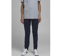 Cargohose JACK & JONES JUNIOR "JPSTPAUL JJFLAKE AKM 542 NAVY NOOS JNR", Jungen, Gr. 158, N-Gr, blau (navy blazer), Web, Obermaterial: 98% Baumwolle, 2% Elasthan, unifarben, slim fit knöchellang, Hosen