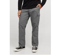 Cargohose "JPSTKANE JJBARKLEY CARGO PANT NOOS PLS", Herren, Gr. 42 (4XL), Länge 30, castlerock, Web, Obermaterial: 100% Baumwolle, JACK & JONES PLUSSIZE, unifarben, relaxed fit knöchellang, Hosen Carg