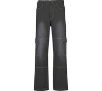 Cargohose KARL KANI "Karl Kani Karl Kani OG Washed Cargo Pants", Herren, Gr. S, US-Größen, grau (anthrazit), 100% Baumwolle, unifarben, normal, Hosen Cargohose (95433620-S) anthrazit