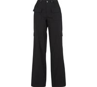 Cargohose KARL KANI "Karl Kani Karl Kani Signature Straight Leg Cargo Pants", Damen, Gr. L, US-Größen, schwarz, 98% Baumwolle, 2% Elasthan, loose fit, Hosen Cargohose (54349758-L) schwarz