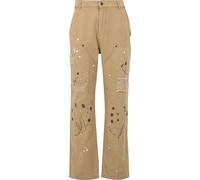 Cargohose KARL KANI "Karl Kani KK OG Paintsplatter Cargo Pants", Herren, Gr. S, US-Größen, beige (sand), 100% Baumwolle, loose fit, Hosen Cargohose (12803718-S) sand