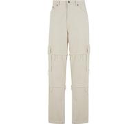 Cargohose KARL KANI "Karl Kani Og Fringed Baggy Cargo Pants", Herren, Gr. M, US-Größen, beige (weiß), 100% Baumwolle, unifarben, loose fit, Hosen Cargohose (42814346-M) weiß