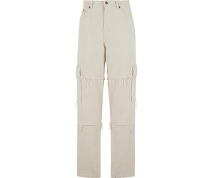 Cargohose KARL KANI "Karl Kani Og Fringed Baggy Cargo Pants", Herren, Gr. M, US-Größen, beige (weiß), 100% Baumwolle, unifarben, loose fit, Hosen Cargohose (42814346-M) weiß