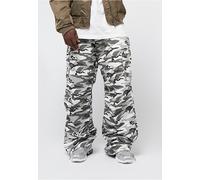 Cargohose KARL KANI "Karl Kani Spor t Patch Camo Cargo Pants", Herren, Gr. L, US-Größen, grau, schwarz, sanftes weiß, 100% Baumwolle, relaxed fit, Hosen Cargohose (79762114-L)