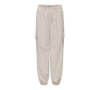 Cargohose KIDS ONLY "KOGECHO CARGO PARACHUTE PANT PNT NOOS", Mädchen, Gr. 122, N-Gr, grau (pumice stone), Web, Obermaterial: 100% Polyamid, unifarben, loose fit knöchellang, Hosen Cargohose (64406519-