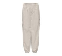 Cargohose KIDS ONLY "KOGECHO CARGO PARACHUTE PANT PNT NOOS", Mädchen, Gr. 158, N-Gr, grau (pumice stone), Web, Obermaterial: 100% Polyamid, unifarben, loose fit knöchellang, Hosen Cargohose (64406519-