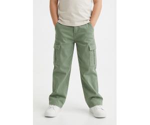 Cargohose KIDS ONLY "KOGYARROW-VOX STR CARGO PANT PNT NOOS", Mädchen, Gr. 122, N-Gr, grün (hedge grün), Web, Obermaterial: 98% Baumwolle, 2% Elasthan, unifarben, regular fit knöchellang, Hosen Cargoho