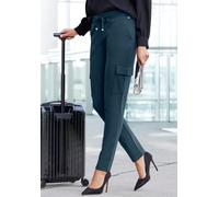 Cargohose LASCANA, Damen, Gr. 44/46, N-Gr, blau, Obermaterial: 70% Viskose, 25% Polyamid, 5% Elasthan, unifarben, Basic, Hosen, in weich fließendem Material, Loungewear (98100106-44) blau