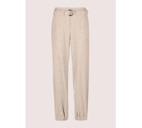 Cargohose MADELEINE "Cargo-Pants Lässige Damenhose mit Gürtel und Gummisaum", Damen, Gr. 44, N-Gr, weiß (perlweiß), Obermaterial: 63% Polyester PES. 32% Viskose CV. 5% Elasthan EL., Hosen Cargohose (2