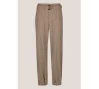 Cargohose MADELEINE "Cargo-Pants Lässige Damenhose mit Gürtel und Gummisaum", Damen, Gr. 46, N + K Gr, beige (cappuccino, berber, melange), Obermaterial: 63% Polyester PES. 32% Viskose CV. 5% Elasthan