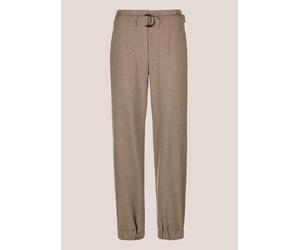 Cargohose MADELEINE "Cargo-Pants Lässige Damenhose mit Gürtel und Gummisaum", Damen, Gr. 46, N + K Gr, beige (cappuccino, berber, melange), Obermaterial: 63% Polyester PES. 32% Viskose CV. 5% Elasthan