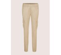 Cargohose MADELEINE "Cargohose Stoffhose in Cargo-Optik", Damen, Gr. 21, N + K Gr, beige (natur), Obermaterial: 90% Polyester PES. 10% Elasthan EL., Modern, Hosen Cargohose, Modische Schlupfhose mit C