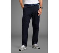 Cargohose MAN'S WORLD "Cargohose Große Größen inkl. Gürtel", Herren, Gr. 30, N + U Gr, marine, Web, Obermaterial: 100% Baumwolle, unifarben, regular fit lang, Hosen Cargohose, passt jeder Großen Größe