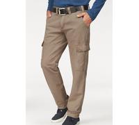 Cargohose MAN'S WORLD, Herren, Gr. 50, N-Gr, grün (khaki), Obermaterial: 100% Baumwolle, unifarben, bequem lang, Hosen Cargohose, mit aufgesetzten Taschen (484953-50) khaki