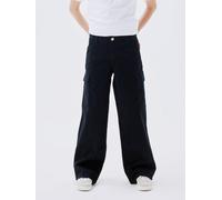 Cargohose NAME IT "NKFROSE für Mädchen mit Cargotaschen und Stretch", Mädchen, Gr. 164, N-Gr, schwarz, Web, Obermaterial: 98% Baumwolle, 2% Elasthan, unifarben, normal, Hosen Cargohose, unifarben, mod