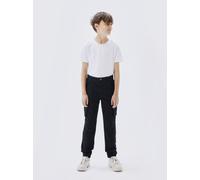 Cargohose NAME IT "NKMRYAN CARGO R TWI PANT 2222-BA", Mädchen, Gr. 152, N-Gr, schwarz, Web, Obermaterial: 98% Baumwolle, 2% Elasthan, regular fit normal, Hosen Cargohose (79159856-152) schwarz