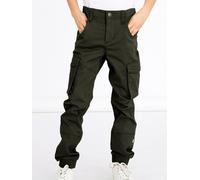 Cargohose NAME IT "NKMRYAN - für Jungen mit verstellbarem Bund und Stretchkomfort", Mädchen, Gr. 146, N-Gr, grün (rosin), Twill, Obermaterial: 98% Baumwolle, 2% Elasthan, unifarben, regular fit knöche