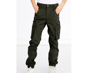 Cargohose NAME IT "NKMRYAN - für Jungen mit verstellbarem Bund und Stretchkomfort", Mädchen, Gr. 176, N-Gr, grün (rosin), Twill, Obermaterial: 98% Baumwolle, 2% Elasthan, unifarben, regular fit knöche