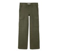 Cargohose NAME IT "NKMRYAN ST TWI CARGO PANT 5720-OT NOOS", Jungen, Gr. 170, N-Gr, grün (olive night), Web, Obermaterial: 98% Baumwolle, 2% Elasthan, unifarben, slim fit normal, Hosen Cargohose (12759