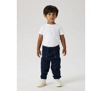 Cargohose NAME IT "NMMBEN CARGO R TWI PANT 1771-HI NOOS", Jungen, Gr. 92, N-Gr, blau (navy blazer), Twill, Obermaterial: 98% Baumwolle, 2% Elasthan, unifarben, relaxed fit knöchellang, Hosen Cargohose