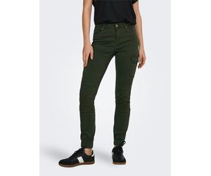 Cargohose ONLY "ONLMISSOURI REG ANK CARGO PNT NOOS", Damen, Gr. 40L, Länge 34, schwarz (rosin), Web, Obermaterial: 98% Baumwolle, 2% Elasthan, unifarben, schmal knöchellang, Hosen Cargohose, mit Stret