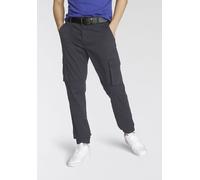 Cargohose ONLY & SONS "ONSCAM STAGE CARGO CUFF LIFE 6687 NOOS", Herren, Gr. 28, Länge 32, grau (grau pinstripe), Web, Obermaterial: 98% Baumwolle, 2% Elasthan, unifarben, lässig geschnitten normal, Ho