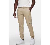 Cargohose ONLY & SONS "ONSCAM STAGE CARGO CUFF LIFE 6687 NOOS", Herren, Gr. 38, Länge 32, grau (chinchilla), Web, Obermaterial: 98% Baumwolle, 2% Elasthan, unifarben, lässig geschnitten normal, Hosen