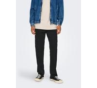 Cargohose ONLY & SONS "ONSNICKY CARGO STRAIGHT 0241 PANT NOOS", Herren, Gr. 32, Länge 30, schwarz, Web, Obermaterial: 98% Baumwolle, 2% Elasthan, unifarben, regular fit normal, Hosen Cargohose (552744